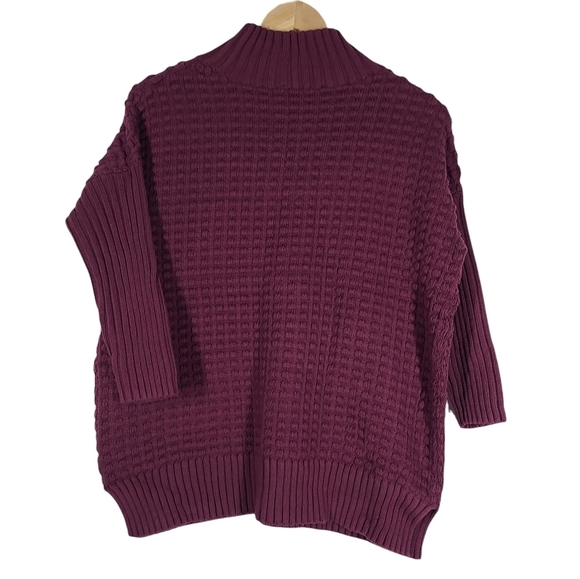 NWT French‎ Connection Mozart Popcorn Cotton Sweater In Burgundy Oversized XS - Picture 3 of 6